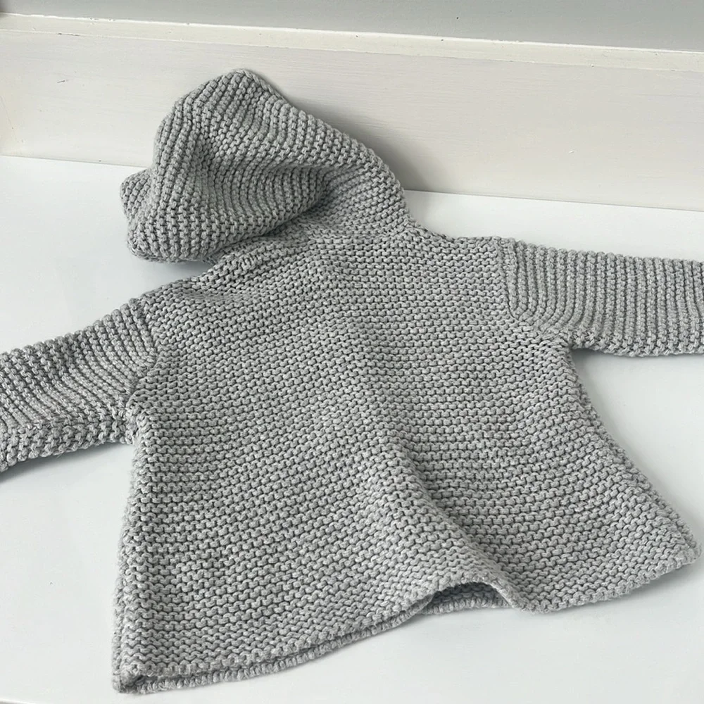 12mo Gray Knit Sweater 100% Cotton Boy or Girl Unisex Nordstrom